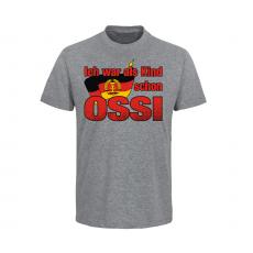 Ich war als Kind schon Ossi - Männer T-Shirt - grau-meliert